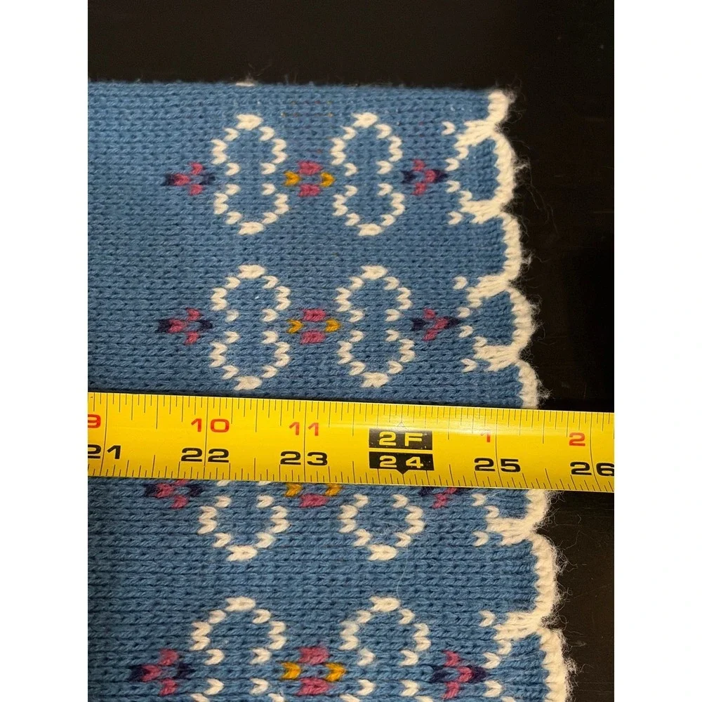 VTG Jersild Light Blue Nordic Fair Isle Cardigan Sweater Made in USA Ornate - Picture 8 of 8